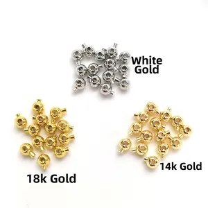 Detail of 14K gold plated positioning beads in three colors for DIY jewelry making