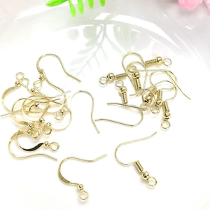 DIY Ohrhaken 14K Vergoldete Kupfer Fischhaken Ohrdrähte Mit Perlenfeder Für Die Schmuckherstellung Handgefertigte Bastelergebnisse