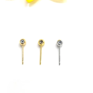 14k gold-filled silicone ear studs with gold and silver finish for DIY jewelry making
