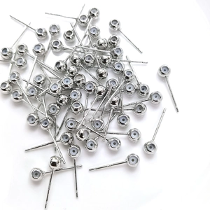 DIY jewelry 14k gold-filled earring studs with silicone adjustment beads on white background