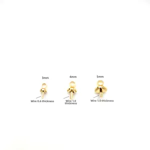 Ganci per perle da 3mm a 5mm placcati in oro 14K con anelli per creazione gioielli fai da te