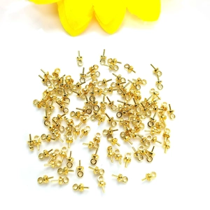 Bulk 14K gold filled 3mm cup and peg bail eye pins for pearl pendant jewelry making