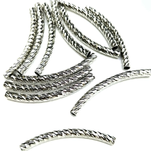 Perles en tube courbé en or 14k texturé pour la fabrication de bracelets DIY
