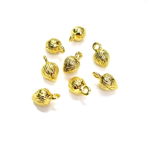 Set of eight 18K gold-plated lotus seed charms for DIY necklace and bracelet jewelry making