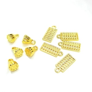 18K Gold Plated Lotus Seed Pod Abacus Flower Charms Pendants For DIY Necklace Bracelet Making Handmade Jewelry Accessories