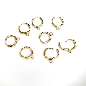 DIY Jewelry Making Findings Round Copper Leverback Earring Hooks 14K Gold Plated Circle Ear Buckle Components With Hanging Loop