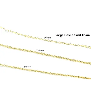 Αλυσίδα με κρίκους 14k χρυσού 1,4mm και 1,6mm για κατασκευή κοσμημάτων DIY
