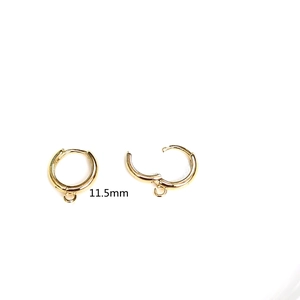 14K gold filled 11.5mm round hoop earrings with hanging loop for DIY jewelry making
