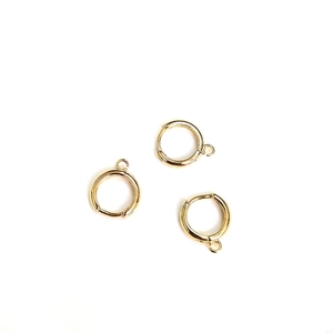 14K gold filled round earring clasp hoops with hanging loops for DIY jewelry making