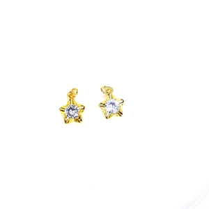 Ciondolo a stella placcato oro 14k con zircone brillante per creazione gioielli fai da te
