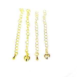 Chaînes d'extension en or 14k avec pendentifs cœur et goutte pour bijoux DIY