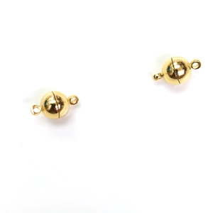 Fermoirs magnétiques sphériques polis en or 14k pour colliers et bracelets faits à la main