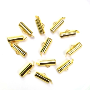 14k gold plated sliding tube clasps for multi-strand necklaces and jewelry making