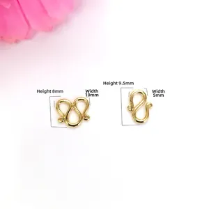 14k Gold gefüllte M und S Form Verschlüsse mit Größenangaben für DIY Schmuckherstellung