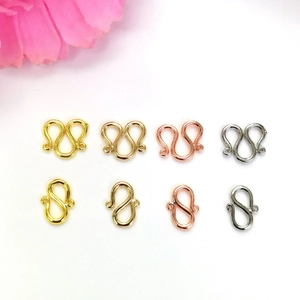 Cierre de Cobre Chapado en Oro de 14k Ganchos en Forma de S y M Conector de Joyería Para Creación de Pulseras y Collares Hechos a Mano