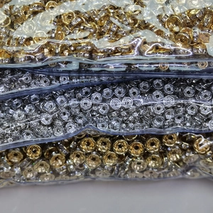 Paquetes de cuentas espaciadoras rondelle bañadas en oro 14K y plata para joyería manual