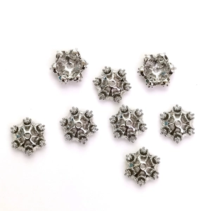 14K Gold gefüllte Schneeflocke Perlenkappen mit Zirkon für DIY Schmuckherstellung