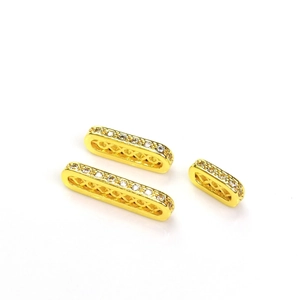 Distanziatori ovali placcati oro 14K con zirconi incastonati e filigrana per gioielli fai-da-te