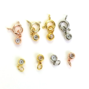 Cuentas de Posicionamiento de Silicona Ajustables Bañadas en Oro de 14K Cierre de Anillo de Resorte de Cobre para Accesorios de Joyería de Bricolaje
