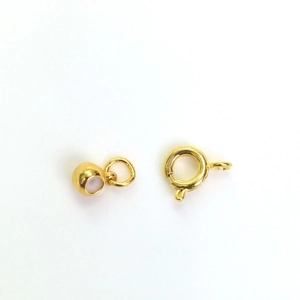 Cierre de anillo de resorte en oro de 14k y cuenta ajustable para joyería DIY