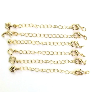 Copper Lobster Clasp With Extension Tail Chain DIY Jewelry Findings Gold Silver Plated Pendant Connector For Necklace Bracelet Making