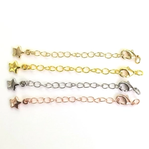 14k gold-filled extension chains with star charms and lobster clasps in four colors