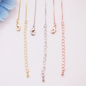 Chaînes de rallonge 14K plaqué or avec fermoirs mousqueton en or argent et or rose