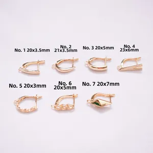 Crochets d'oreilles en U et fermoirs à levier dorés 14K pour bijoux artisanaux