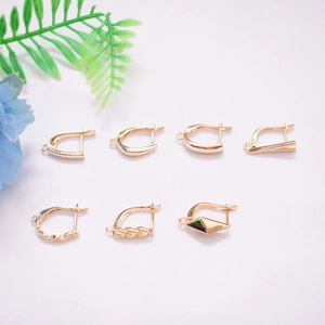 Apprêts de Boucles d'Oreilles en Cuivre Plaqué Or 14K Crochets en U Fermoirs Leverback pour Création de Bijoux DIY Matériel Main