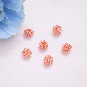 Set of 6 rose gold 14K gold-filled spiral spring beads for DIY jewelry making
