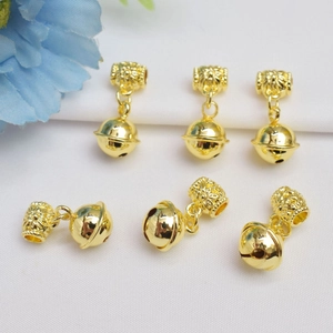 6er-Set 14K vergoldete Glockenanhänger mit blumigen Abstandsperlen für DIY-Schmuckherstellung