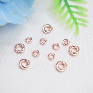 Anelli distanziatori ritorti in oro 14K rosa per la creazione di gioielli fai da te