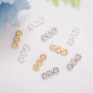Perles d'Espacement Multirangs en Alliage Plaqué Or 14K à Bord Perlé Connecteurs de Bijoux DIY pour Bracelets Collier