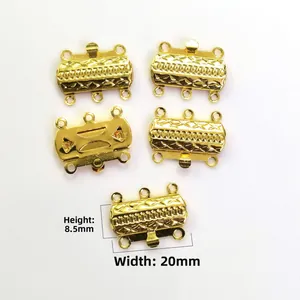 14K goud gevulde 3-rijige sluiting met stergravure voor meerlaagse sieraden