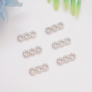 Lot de 6 perles d'espacement 3 trous plaquées or 14K pour la création de bijoux DIY