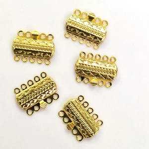 5-rijige 14K vergulde schuifsluitingen met geometrische patronen voor DIY-sieraden maken