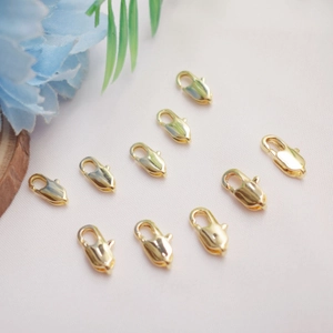 Gold Plated Brass Lobster Clasp Fish Tail Clasp For DIY Bracelet Necklace Connector Jewelry Findings Making Accessories