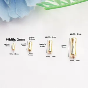 14K goud gevulde cilinder tussenkralen in bamboestijl in vier maten voor DIY sieraden