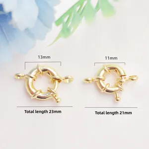 Cierre de timón en oro de 14K para collares y pulseras en tamaños de 11mm y 13mm de largo