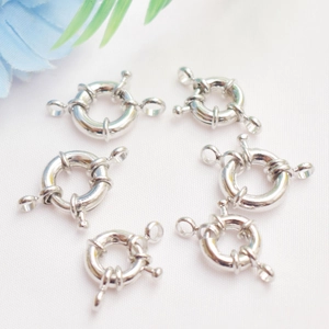 Set de seis cierres de reasa de plata pulida para creación de joyas y collares DIY