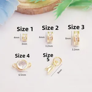 14K gold-plated spacer beads and charms with inlaid zircon for DIY jewelry making