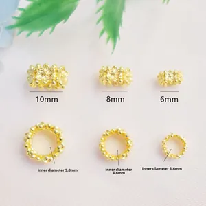 14K gold filled hollow flower spacer beads for DIY jewelry making in three sizes