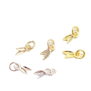 Pendentifs de feuilles dorées et argentées en or 14K pour la création de bijoux DIY