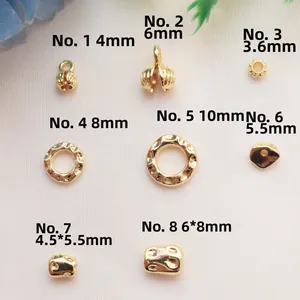 DIY Αξεσουάρ Κατασκευής Κοσμημάτων Επιχρυσωμένο Μέταλλο Ακανόνιστες Χάντρες Διαχωριστικά Σφυρήλατα Δαχτυλίδια για Βραχιόλι Κολιέ