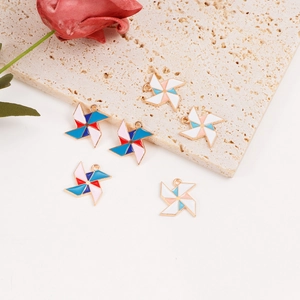 Dijes de molinillo de colores en aleación y esmalte para creación de joyas DIY