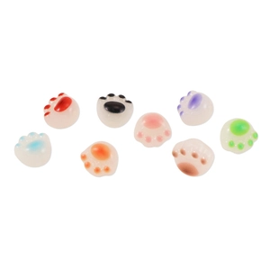 Colorful acrylic cat paw beads in multiple translucent shades for DIY jewelry making