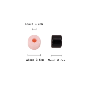 Acrylic 6mm barrel beads in pink and black for handmade jewelry DIY bracelets