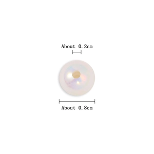 0.8cm white iridescent acrylic beads with 0.2cm hole for DIY jewelry making
