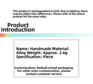 Specifications of alloy cuff charm including material and weight for jewelry making