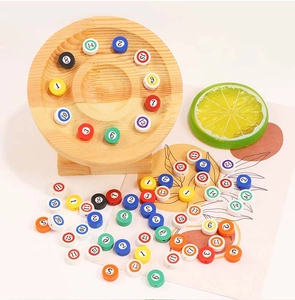Perles rondes en argile avec chiffres pour la fabrication de bijoux artisanaux DIY